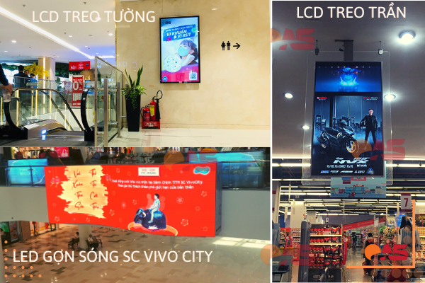 Omo, Yamaha, SC VICO CITY xuất hiện trên màn hình LCD quảng cáo tại hệ thống toàn quốc Shopping Mall 