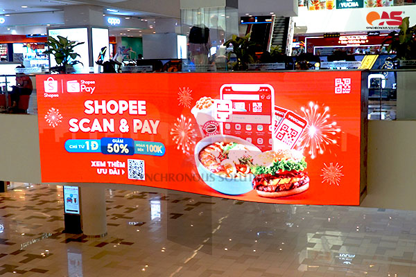 Chiến dịch quảng cáo màn hình LED tại SC Vivo City của Shoppee.